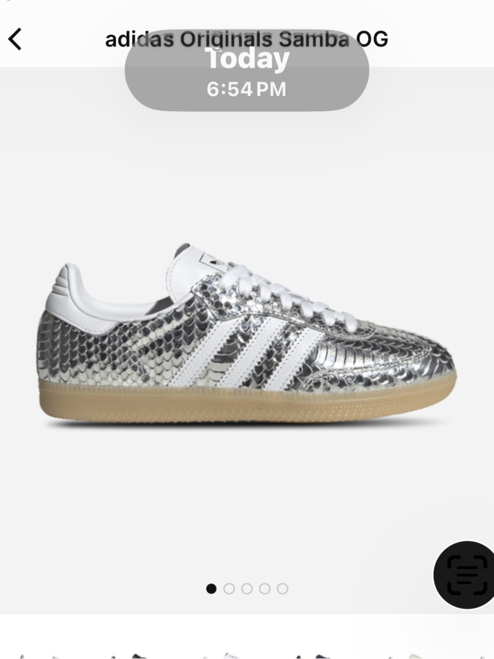 adidas Originals Samba OG Silver with White Stripes/ size 7